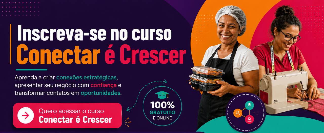 Banner promocional apresenta curso online gratuito de como fazer um pitch para pequenos negócios.
